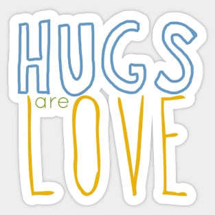 HUGS are LOVE 03blue-yellow Sticker